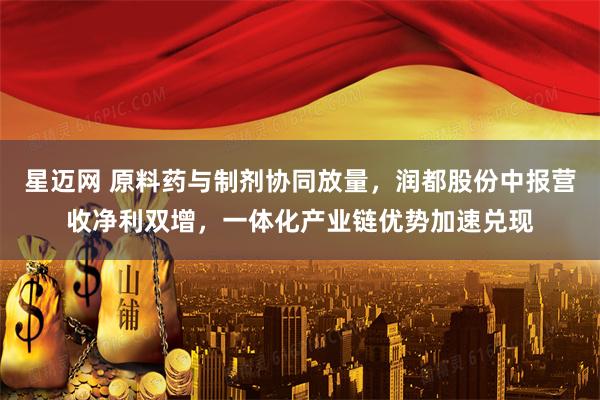星迈网 原料药与制剂协同放量，润都股份中报营收净利双增，一体化产业链优势加速兑现